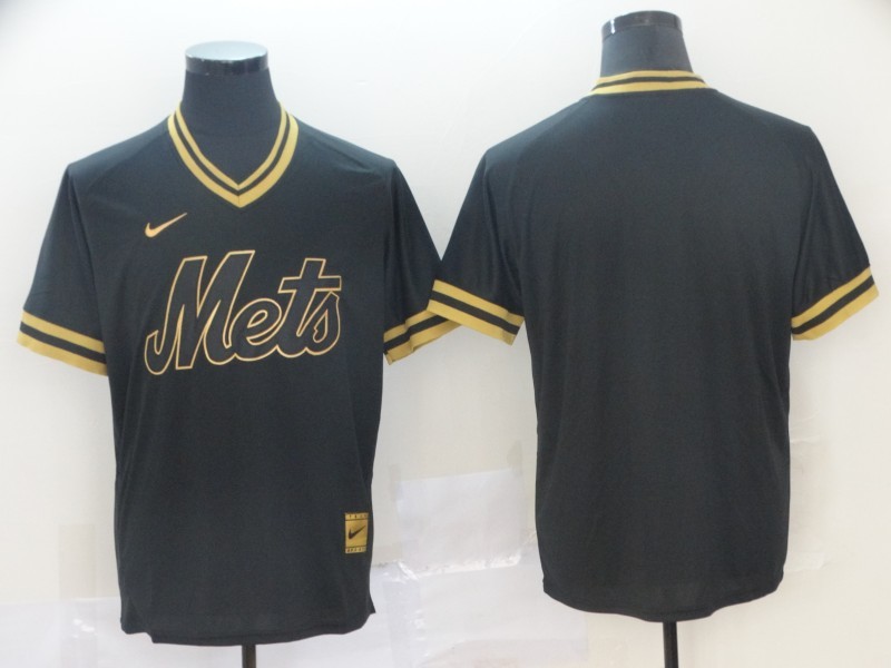 Men's New York Mets Black Blank Jersey